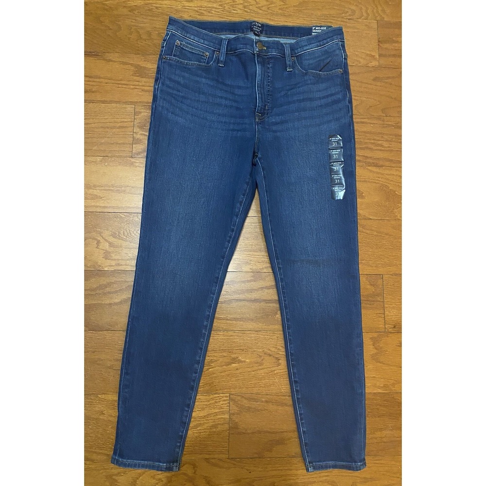 J Crew Mid-Rise Skinny‎ Jeans Women Blue Size 31 Signature Stretch New! NWT $118